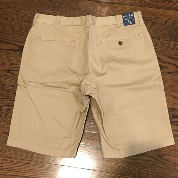 J. CREW Mercantile Flex Flat Front Khaki Shorts 32 - Picture 2 of 13